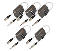 Male XLR to 6.35mm Stereo TRS Jack Lead Audio Cable 5 Pack (White, 0.5m) | 5 x Noiseless OFC Balanced Signal, Audio, Speaker, Patch Cable / 8 Colours