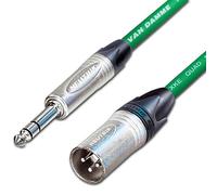 Male XLR to ¼ TRS Jack Lead. Balanced STAR QUAD Mic Cable. Short 10m 6m 3m 20m (30m, Green)