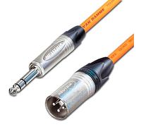 Male XLR to ¼ TRS Jack Lead. Balanced STAR QUAD Mic Cable. Short 10m 6m 3m 20m (30m, Orange)