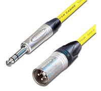 Male XLR to ¼ TRS Jack Lead. Balanced Van Damme Mic Cable. Short 10m 6m 3m 20m (30m, Yellow)