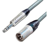 Male XLR to ¼ TRS Jack Lead. Balanced Van Damme Mic Cable. Short 10m 6m 3m 20m (75cm, Grey)