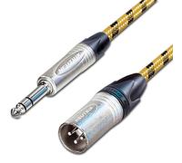 Male XLR to ¼ TRS Jack Lead. Balanced VINTAGE Mic Cable. Short 10m 6m 3m 20m (30m)