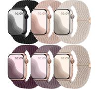 Maledan 6 Pack Braided Solo Loop Compatible with Apple Watch Straps 44mm 45mm 42mm 46mm 49mm Women Men, Adjustable Nylon Stretchy Elastic Sport Band for iWatch SE Series 11 10 9 8 7 6 5 4 3 2 1 Ultra