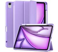 Maledan Case for iPad Air 11 Inch 2024 M2/ 2025 M3, iPad Air 5th 4th Generation Cover(10.9 Inch 2022/2020) with Pencil Holder, Flexible TPU Back Support Pencil Charging, Auto Sleep/Wake, Lavender