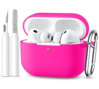Maledan Compatible with AirPods Pro 3 Case - Soft Silicone Protective Shockproof Waterproof Cover for Apple AirPods Pro 3rd Generation Case 2025 with Cleaner Kit & KeyChain [LED Visible],Rose Red