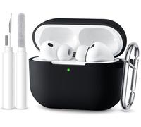 Maledan Compatible with AirPods Pro 3 Case - Soft Silicone Protective Shockproof Waterproof Cover for Apple AirPods Pro 3rd Generation Case 2025 with Cleaner Kit & KeyChain [LED Visible],Black