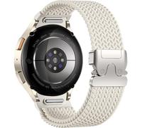 Maledan One Click Braided Strap Compatible with Samsung Galaxy Watch 7 6 5 4 Strap 40mm 44mm, Nylon Sport Loop Band for Galaxy Watch 6 4 Classic 47mm 43mm 46mm 42mm/5 Pro 45mm/FE, Starlight
