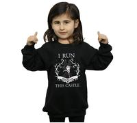 Maleficent Girl's I Run This Castle Cotton Sweatshirt in Black | Size: 12-13 Years Maleficent Black 12-13 Years