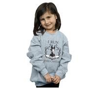 Maleficent Girl's I Run This Castle Cotton Sweatshirt in Grey | Size: 12-13 Years Maleficent Grey 12-13 Years