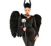 Maleficent Style Wicked Queen Large Black Feather Wings 87cm