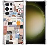 Malegaon Christian Bible Verse Case for Samsung Galaxy S23 Ultra, Jesus Quote Collage Pattern, Soft TPU Full Cover Case with Military Grade Protection