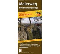 Malerweg Elbe Sandstone Mountains Mo: Leporello Wanderkarte mit Ausflugszielen, Einkehr- & Freizeittipps, wetterfest, reissfest, abwischbar, GPS-genau. 1:25 000