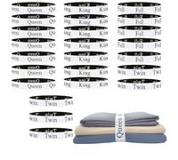 Maletnd 24 Pieces Bed Sheet Organizer Bands, Closet Organization Sheet Straps, Linen Labels Bedding Bands, Elastic Bed Sheet Storage Sheet Keepers （7PcsQueen 7PcsKing 5PcsTwin 5PcsFull）