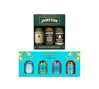 Malfy Gin 4x5cl & Jameson Irish Whiskey Minis 3x5 ift Set | Perfect for Gifting & Occasions, Includes Jameson Original, Black Barrel, Stout & Full Range of Malfy Gin Miniatures
