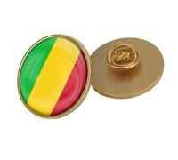Mali Flag Badge Brooch Pin - Patriotic World Flag Letter Printing Pins Art Novelty Brooch Lapel Pin Buckle Charm Jewelry For Women Men Memorabilia Gift Round