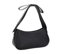 Mali+Lili Marissa Vegan Leather Shoulder Bag for Women - Bow Strap Underarm Purse, Black