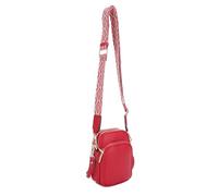 Mali+Lili Small Crossbody Bag for Women, Triple Compartment Shoulder Bag with Double Strap, Red/Tri, S