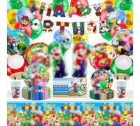 Mali Party Supplies, 80 pcs Tableware Set, Decoration for Boys - Table Decorations - 80 pcs Include Cups Paper Plates and Napkins for Gamer Party
