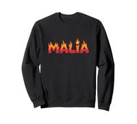 Malia On Fire Name Word Art - Cute Personalized Flame Sweatshirt