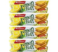Maliban Lemon Puff Tea Biscuits 200g Per Pack 100% Genuine with Real Lemon Cream (4 Packs)
