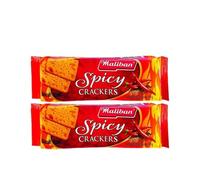 Maliban Spicy Cream Crackers 170G Delicious and Crunchy Tea Time Snack Product of Srilanka Pack of 2