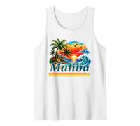 Malibu California Retro Sunset Beach Summer Vacation Tank Top