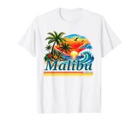 Malibu California Retro Sunset Beach Summer Vacation Value Graphic T-Shirt