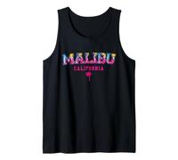 Malibu California - Vintage Style Tie-Dye Aesthetic Summer Tank Top