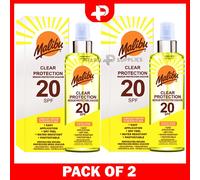 Malibu Clear Protection 20 SPF Spray Dry Feel Water Resistant 250ml 2 Packs