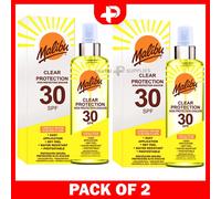 Malibu Clear Protection 30 SPF Spray Dry Feel Water Resistant 250ml 2 Packs