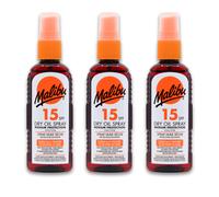 Malibu Dry Oil Spray SPF15 100ml | Sunscreen Protection | Travel Size X 3