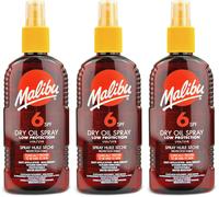 Malibu Dry Oil Spray SPF6 200ml x3 Sun Protection Tanning Oil Sunscreen
