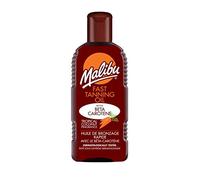 Malibu Sun Fast Tanning Oil, 200ml, Oil Form, Medium Skin Tone, With Beta Carotene, Vitamin E, Tropical Fragrance, Low-Medium Protection, Dermatologically Tested