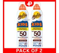 Malibu Kids Continuous Lotion Spray SPF 50 High Protection 175ml Pack of 2