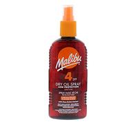 Malibu Low Protection Water Resistant Non-Greasy Dry Oil Sun Spray SPF 4, 200ml, Clear