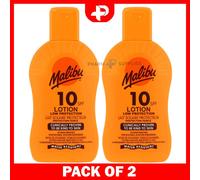 Malibu Low Protection Water Resistant Vitamin E SPF 10 Lotion 200ml Pack of 2