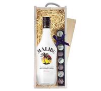 Malibu Original Caribbean Rum & Truffles, Wooden Box 70cl 18% abv