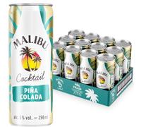 Malibu Piña Colada Cans - Pre-Mixed Rum, Coconut & Pineapple Cocktail - Classic Ready to Drink - Case of 12 x 250ml