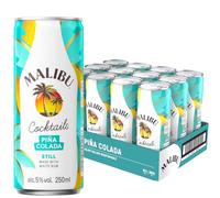 Malibu Piña Colada Rum Cocktail Cans, 5% ABV, 12x250ml