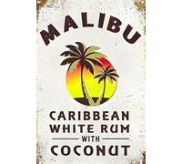 Malibu Rum 8"x12" Aluminum Weatherproof Sign p1293a