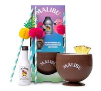 Malibu Rum Gift Set, Original White 5 oconut Cup & 2 Straws | Officially Licensed, Cocktail Rum Gifts for Men, Women, Fun Cocktail Straws, Girlfriend, Birthday, Christmas