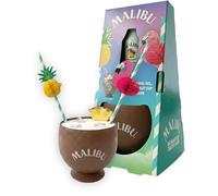 Malibu Rum Gift Set - Original White 5cl, Coconut Cup & 2x Fun Cocktail Straws - Cocktail Rum Gifts for Men, Women - Alcohol Gift Set for Birthday, Christmas, Stocking & Secret Santa Gifts