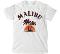Malibu Rum - White T-Shirt Funny Black Cotton Tee Vintage Gift for Men