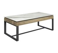 malibu sintered ceramic coffee table with grey legs in white