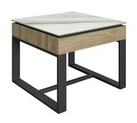 malibu sintered ceramic side table with grey legs in white