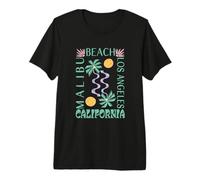 Malibu Summer California Beach Retro Abstract Art Graphic Premium T-Shirt