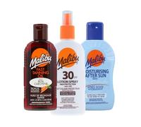 Malibu Sun Beach Bronze Essentials Trio, SPF30 | Lotion Spray, Bronzing Fast Tanning Oil, Moisturising Lotion with Tan Extender, Hydrating & Vitamin Enriched