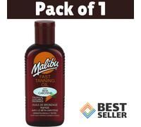 Malibu Sun Bronzing Fast Tanning Oil with Beta Carotene, Water Resistant, Tropical Coconut Fragrance, 200ml