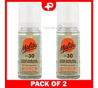 Malibu Sun Clear Hair & Scalp Protector Spray SPF 30 Non-Greasy Pack of 2