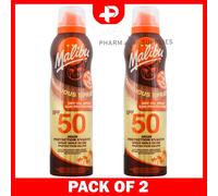 Malibu Sun Continuous High Protection SPF 50 Dry Oil Spray 175ml Pack of 2